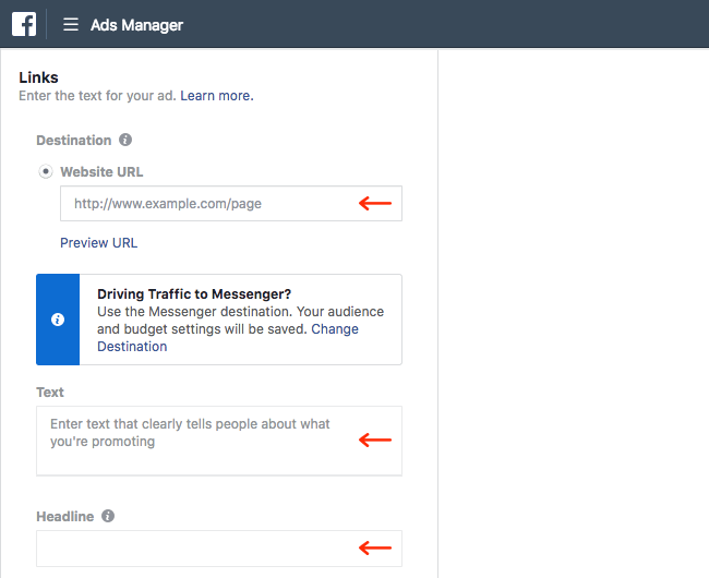 Facebook Ads - Business Manager - Ads Manager - Guided Creation - Create Ad - Format - Single Image - Links