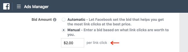 Facebook Ads - Business Manager - Ads Manager - Guided Creation - Create Ad Set - Budget and Schedule - Optimization - Bid Amount - Manual