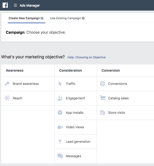 Facebook Ads - Business Manager - Ads Manager - Guided Creation - Create Campaign - Objective