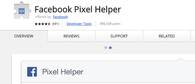 Facebook Pixel - Google Chrome Webstore - Facebook Pixel Helper Extension Information