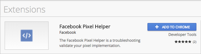 Facebook Pixel - Google Chrome Webstore - Facebook Pixel Helper Extension Search Detail Box