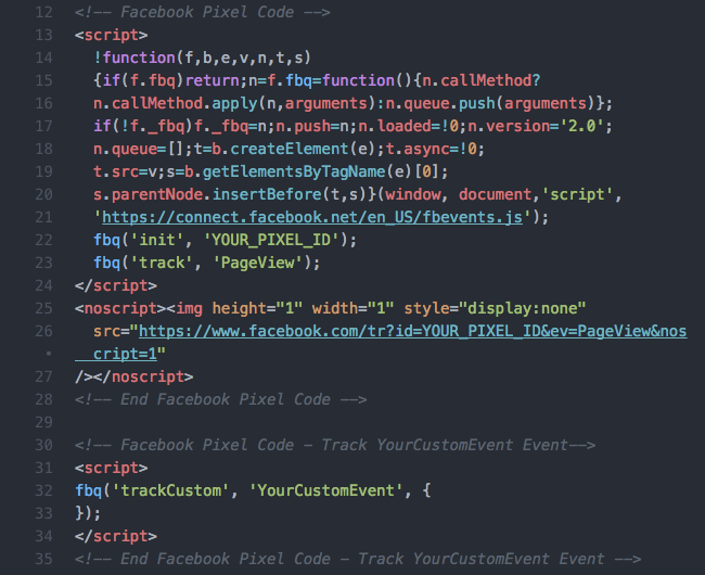 Facebook Pixel - Pixel Code - Base - Custom Event - YourCustomEvent Example