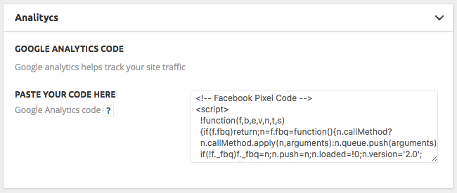 Facebook Pixel - Pixel Code - WordPress Theme Example with Pixel
