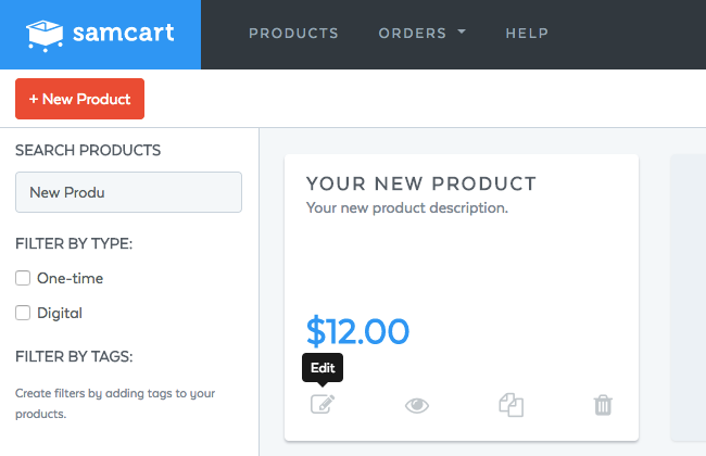 Facebook Pixel - SamCart - Menu Bar - Products - Product Item Box